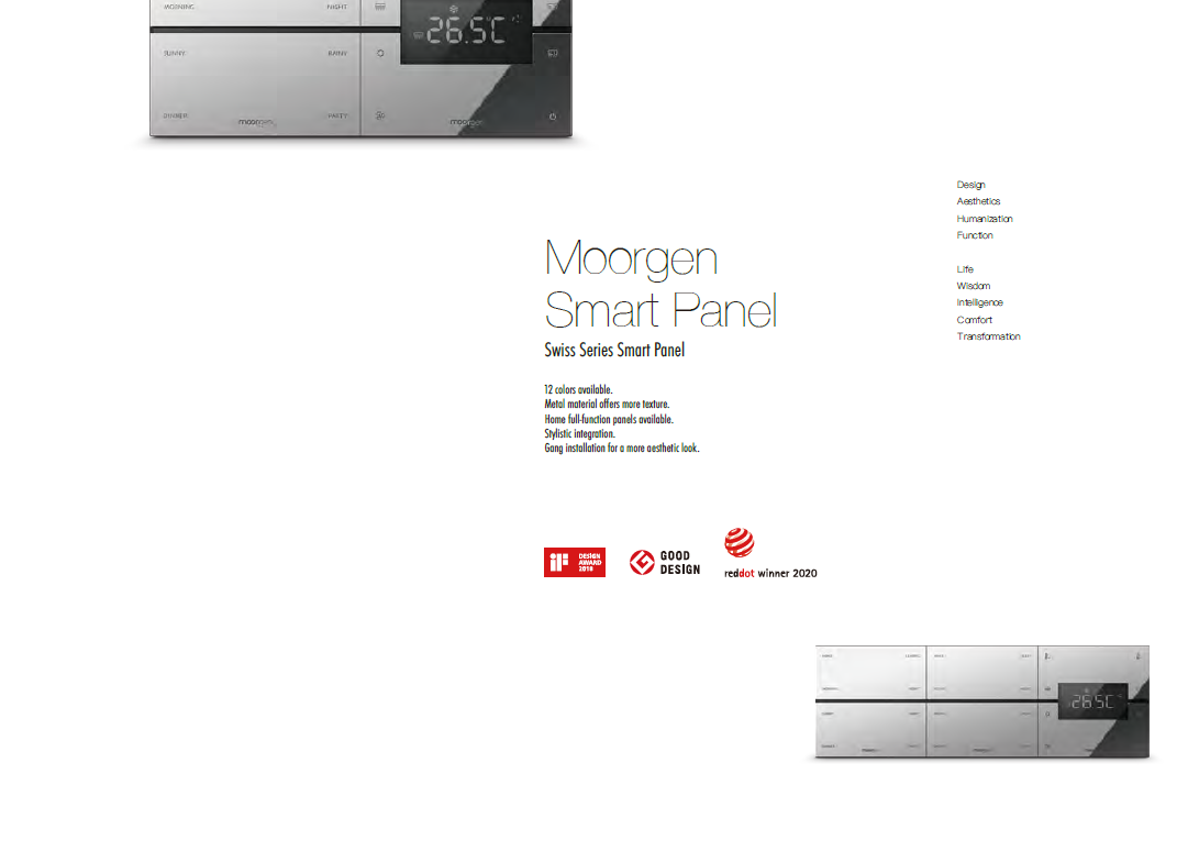 Moorgen Swiss Series Panel (Horizontal) — winner of iF Design, Good Design, Red Dot