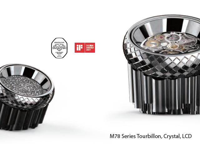 Moorgen M78 Series (Tourbillon · Crystal · LCD) — winner of Swarovski, iF Design
