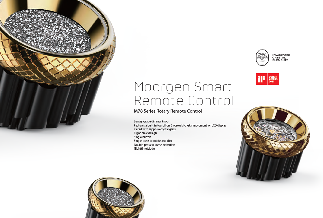 Moorgen M78 Rotary Remote (Gold) — winner of Swarovski, iF Design