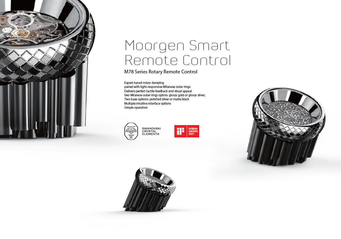 Moorgen M78 Rotary Remote (Silver / Black) — winner of Swarovski, iF Design